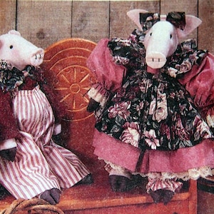 Stuffed Pig Doll And Clothes Package McCall's Crafts 4665 Vintage Uncut Sewing Pattern 1990