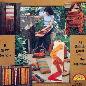 Weben Am Flach-Webstuhl - 8 Neue Designs Von Judith Snell Für Anfänger Vintage Webmuster Faltblatt 1976