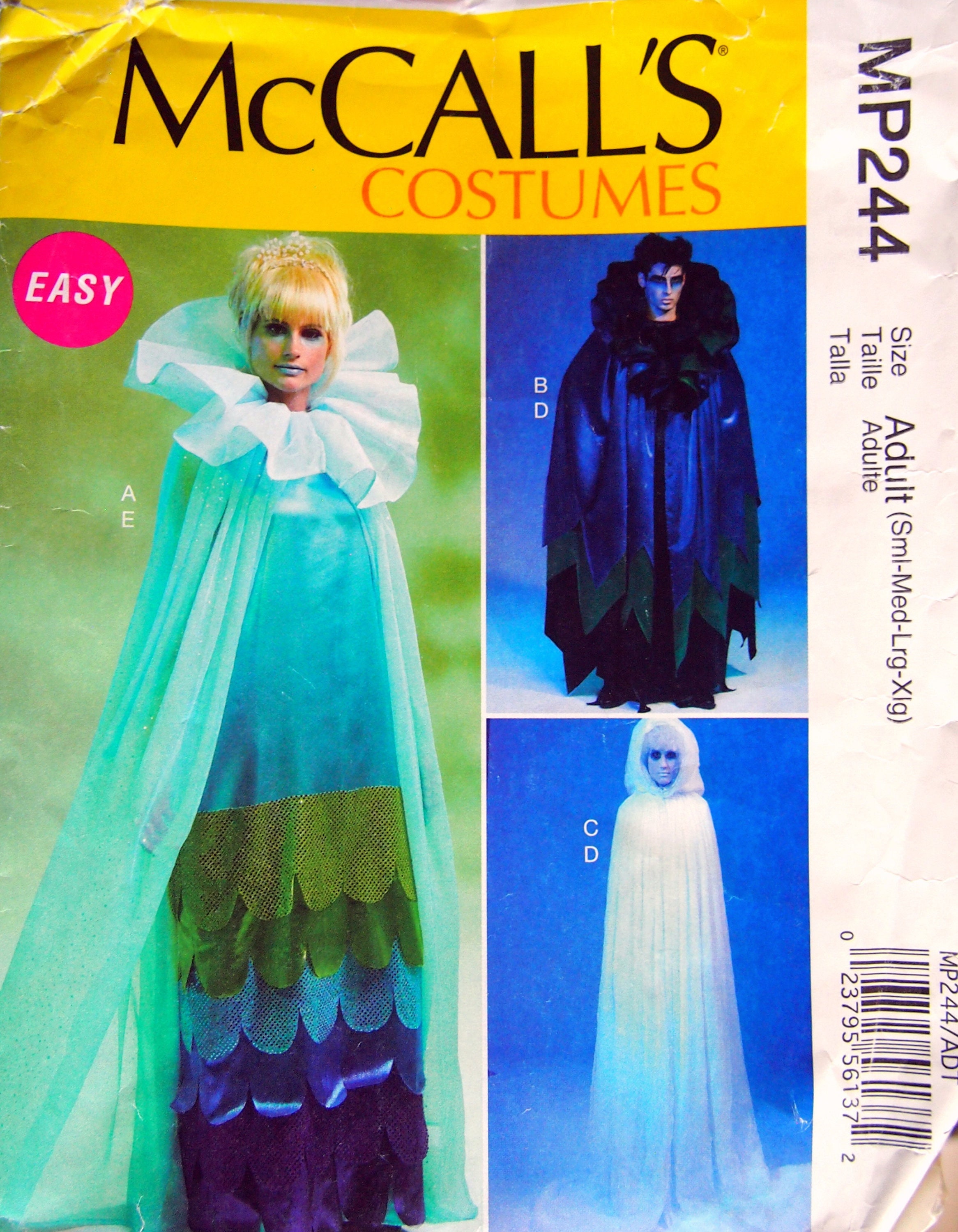 Misses'/mens' Costumes Size S, M, L, XL Mccall's Costumes MP244