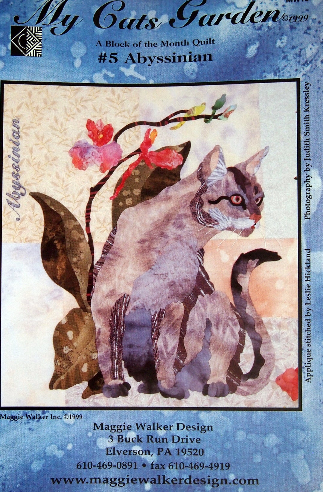 Abyssinian #5 - My Cats Garden - A Block of the Month Quilt by Maggie ...