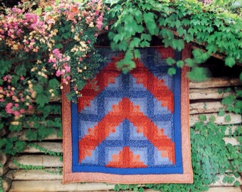 Maak een quilt in een dag blokhutpatroon door Eleanor Burns Quilt In A Day-serie vintage paperback quiltpatronenboek 1986