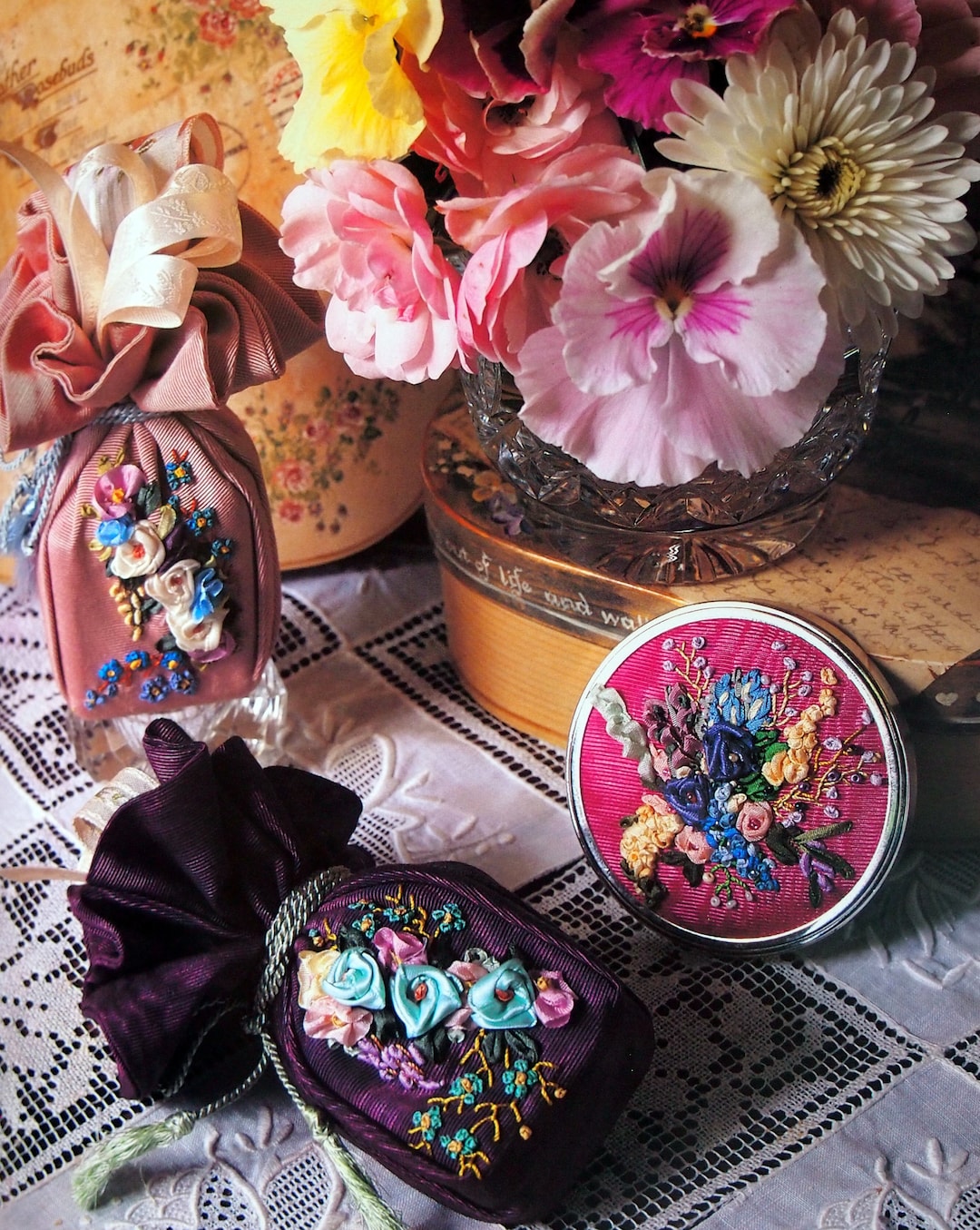 The Art of Silk Ribbon Embroidery by Judith Baker Montano Vintage Silk