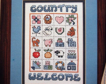 Simply Country By Lynn Waters Busa Vintage Cross Stitch Pattern Leaflet 1992