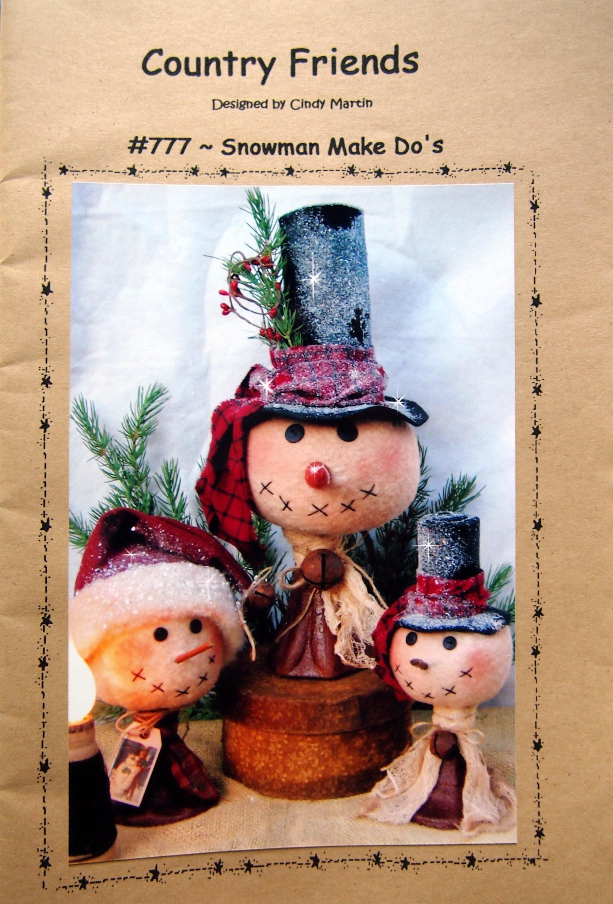 アメリカの作家Sew be it ソービーイットスノーマンカントリードール Snowman Make Do's by Cindy Martin and Country Friends Sewing