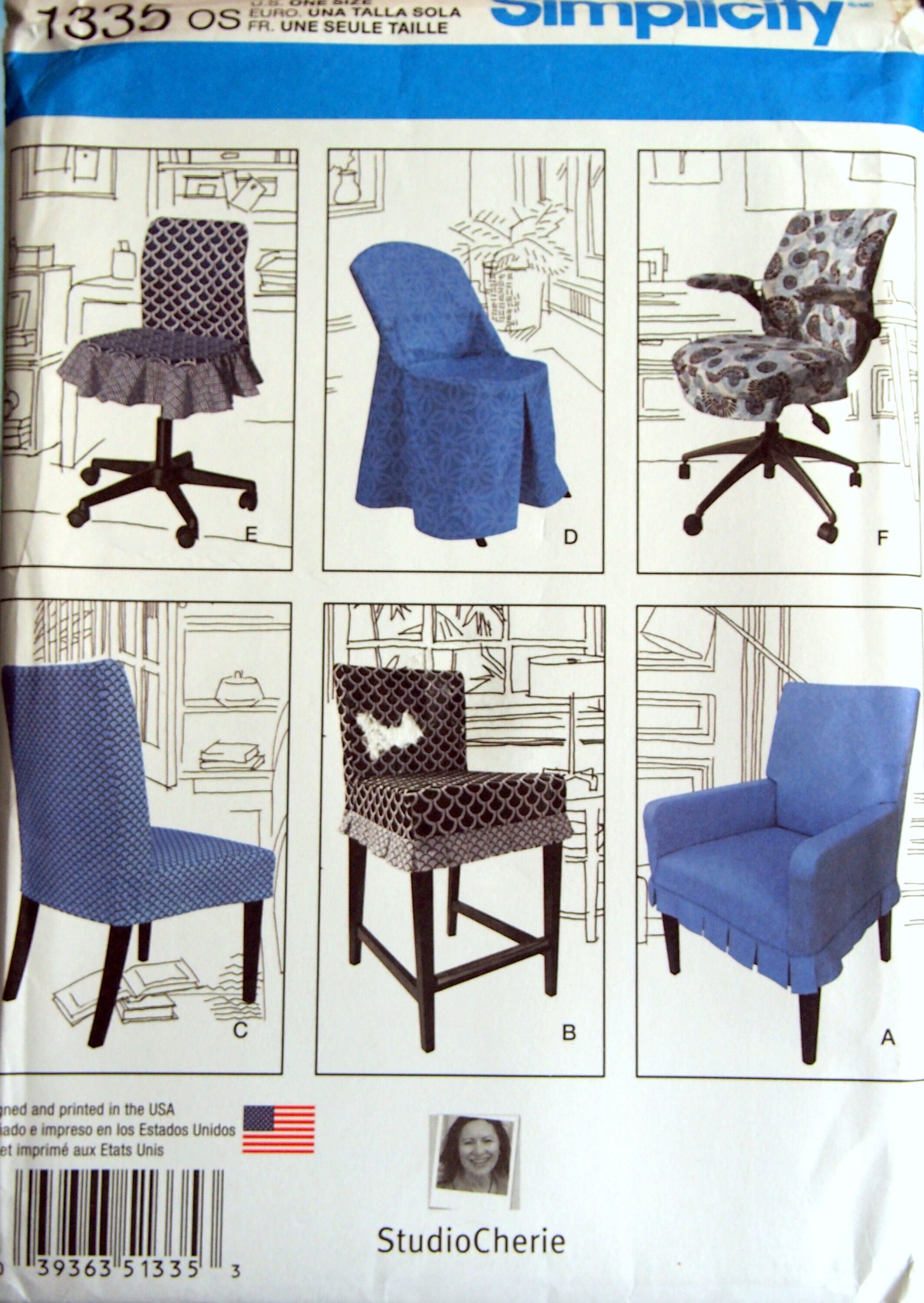 Chair Covers Simplicity 1335 Uncut Sewing Pattern 2014 Etsy
