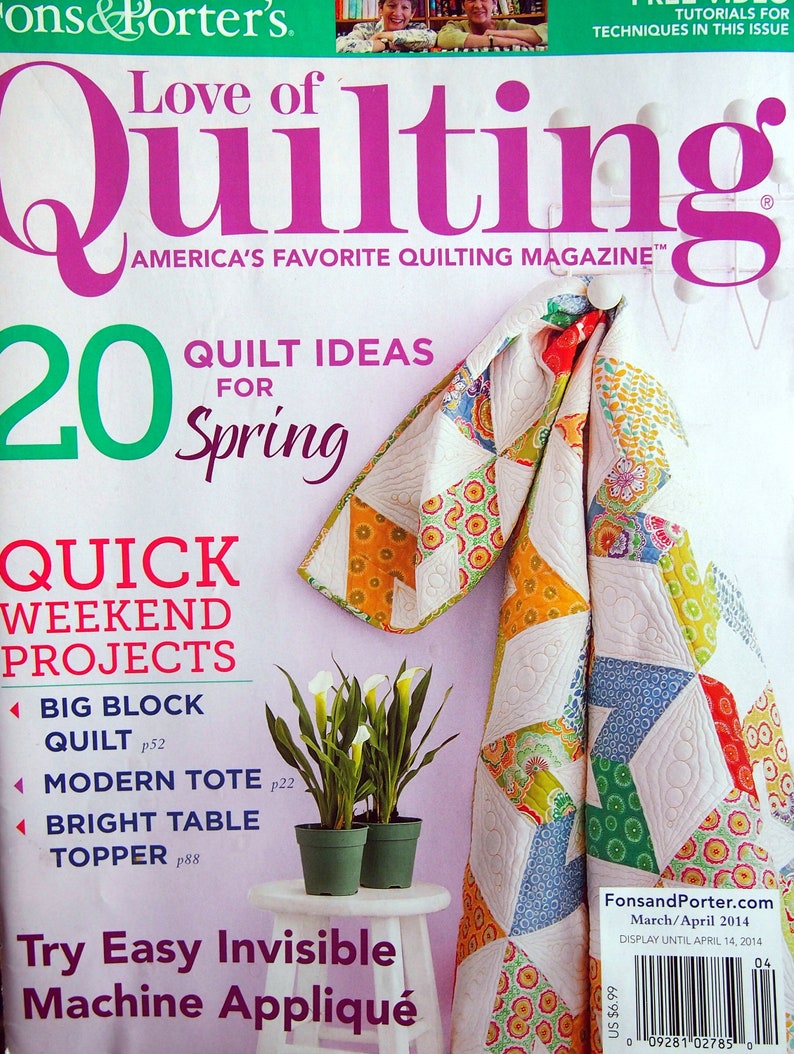 Love of Quilting by Fons & Porter Quilting Pattern Magazine March/april ...