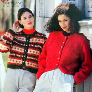 Echoes - Shetland Tweed von Patons Vintage stricken Muster Broschüre 1991