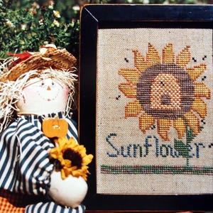 Sunflower N 'Honey By Fanci Das Vintage gezählte Kreuzstichmuster Faltblatt 1993
