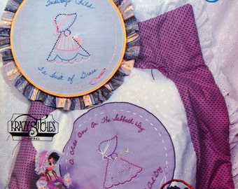 The Ribbon Girl By Krazy Stitches, Inc. Vintage Candlewicking Embroidery Pattern Booklet 1983