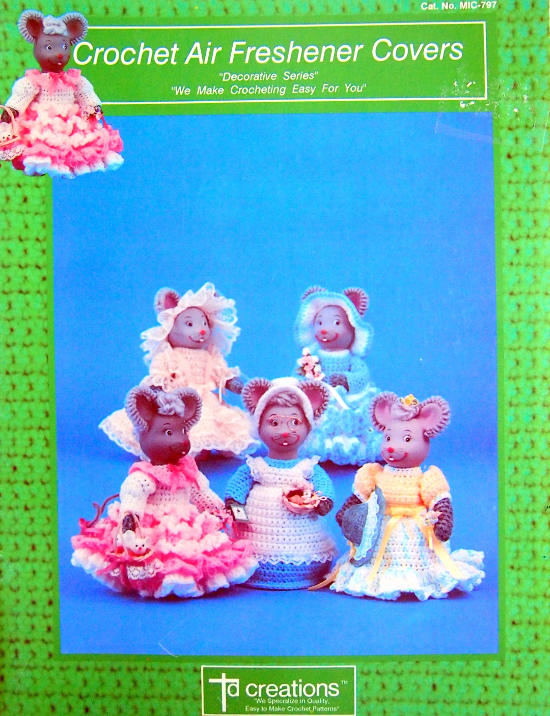 Mice Crochet Air Freshener Covers by TD Creations Vintage Etsy