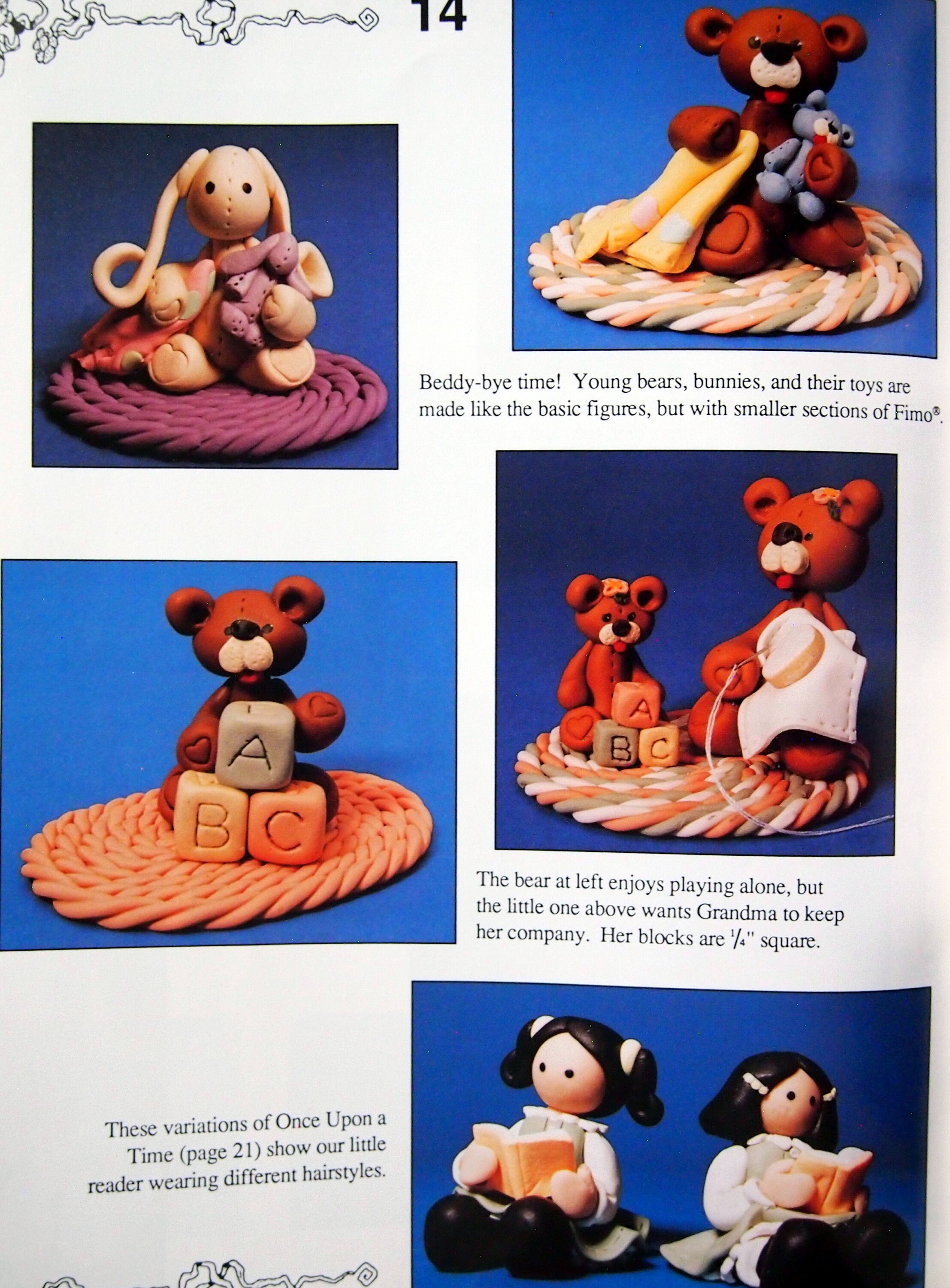 Fimo Clay-mates - 14 Clay Figures by Cecilia Determan Vintage Fimo