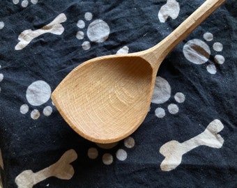 Dinner spoon, 8” wooden eating spoon