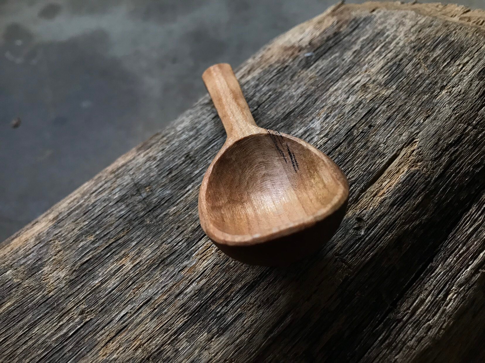 Wooden scoop, 1 tbs scoop, 5 long, hand carved wooden spoon