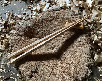 Hand carved wooden chopsticks
