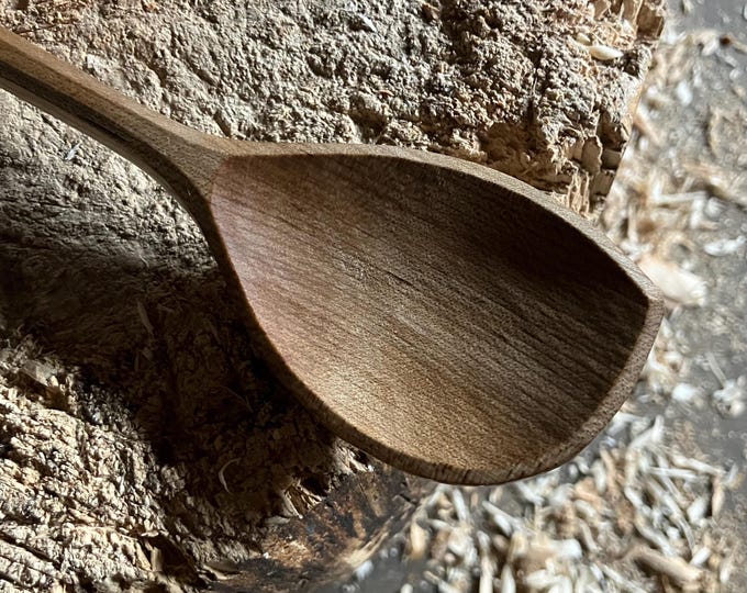 Featured listing image: Hand carved left handed wooden cooking spoon
