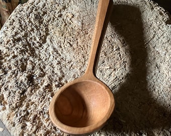 Hand carved wooden coffee scoop