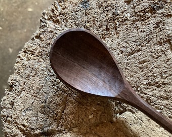 Eating spoon, dinner spoon, wooden spoon, serving spoon, 7” long, hand carved wooden spoon