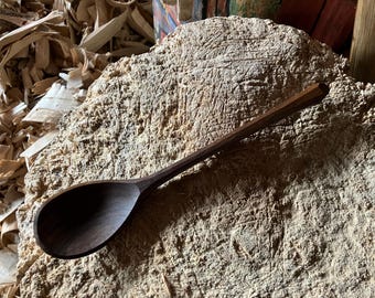 Hand carved black walnut eating spoon