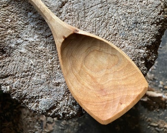 Cooking spoon, serving spoon, 12” hand carved wooden spoon