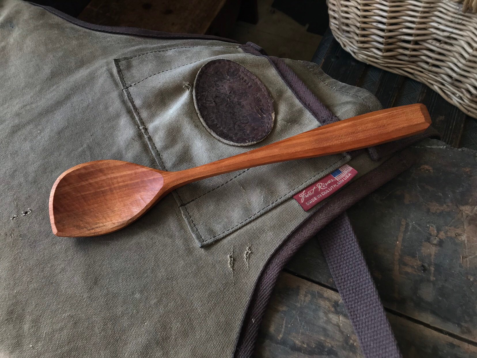 11cooking spoon, serving spoon, left handed, hand carved wooden spoon