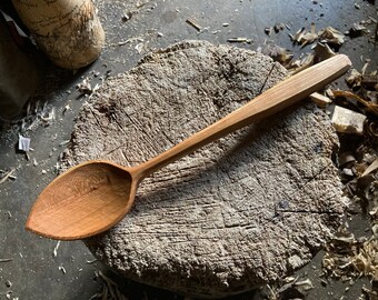 Cooking spoon, wooden spoon, serving spoon, kitchen spoon, 12”hand carved wooden spoon