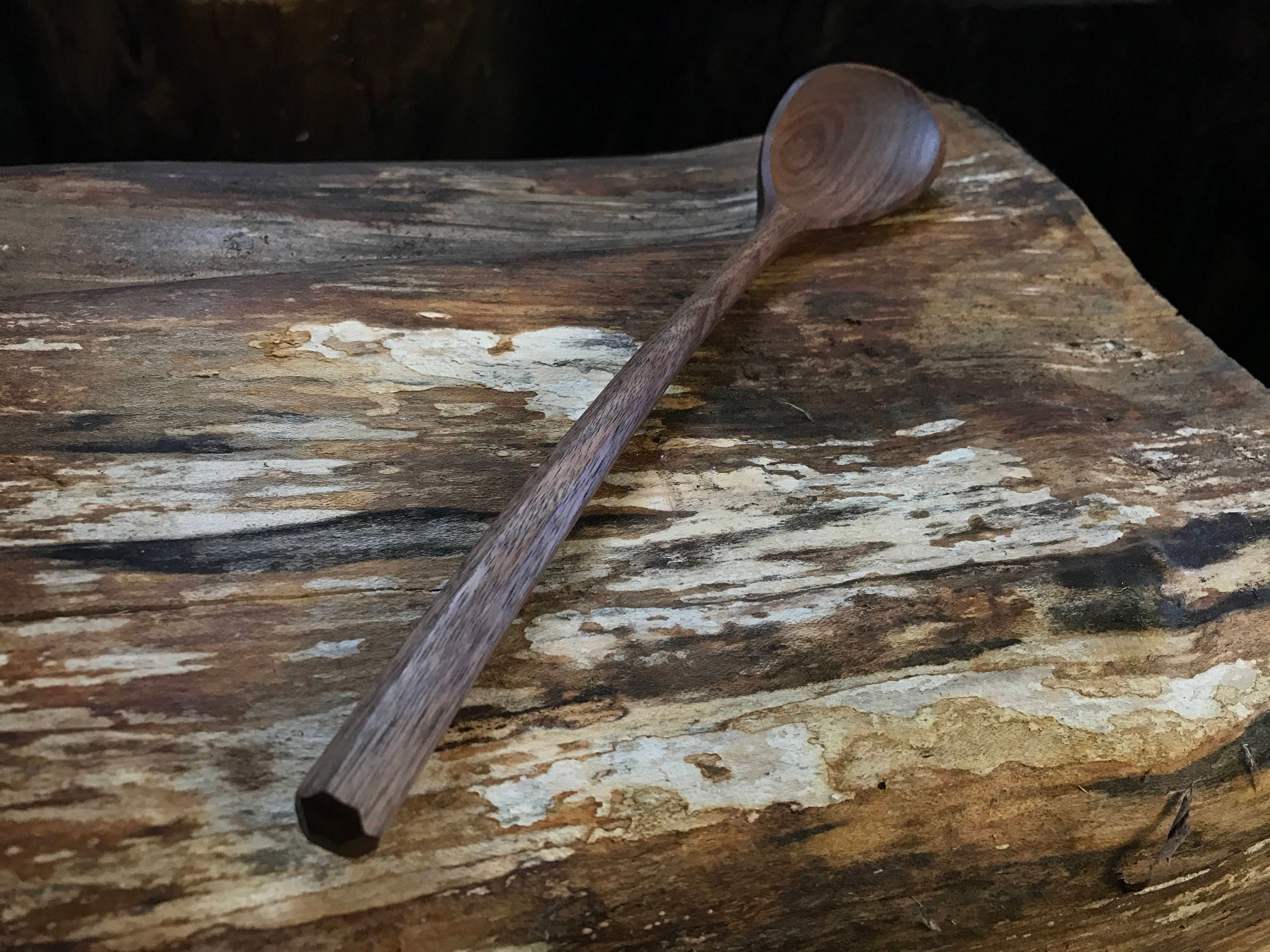 Wooden spoon, left handed spoon, bushcraft spoon, serving spoon