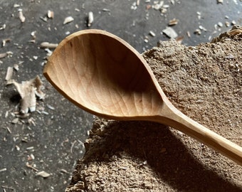 Cooking spoon, left handed, 13” wooden spoon