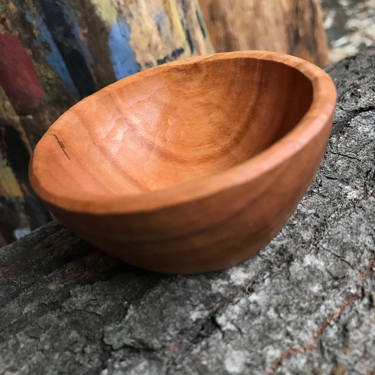 Small bowl, salt cellar, wooden bowl, carved by the small apprentice
