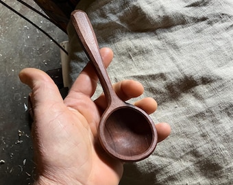 Hand carved coffee scoop