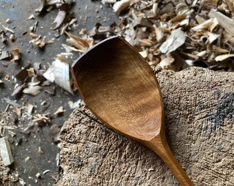 12 inch cooking spoon, serving spoon, hand carved by the large apprentice