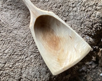 Wok style cooking spoon, 12” wooden spoon