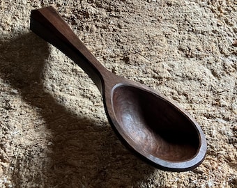 Hand carved wooden coffee scoop