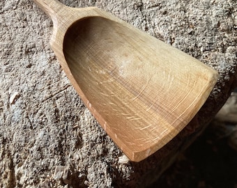Wok style cooking spoon, 11” wooden spoon