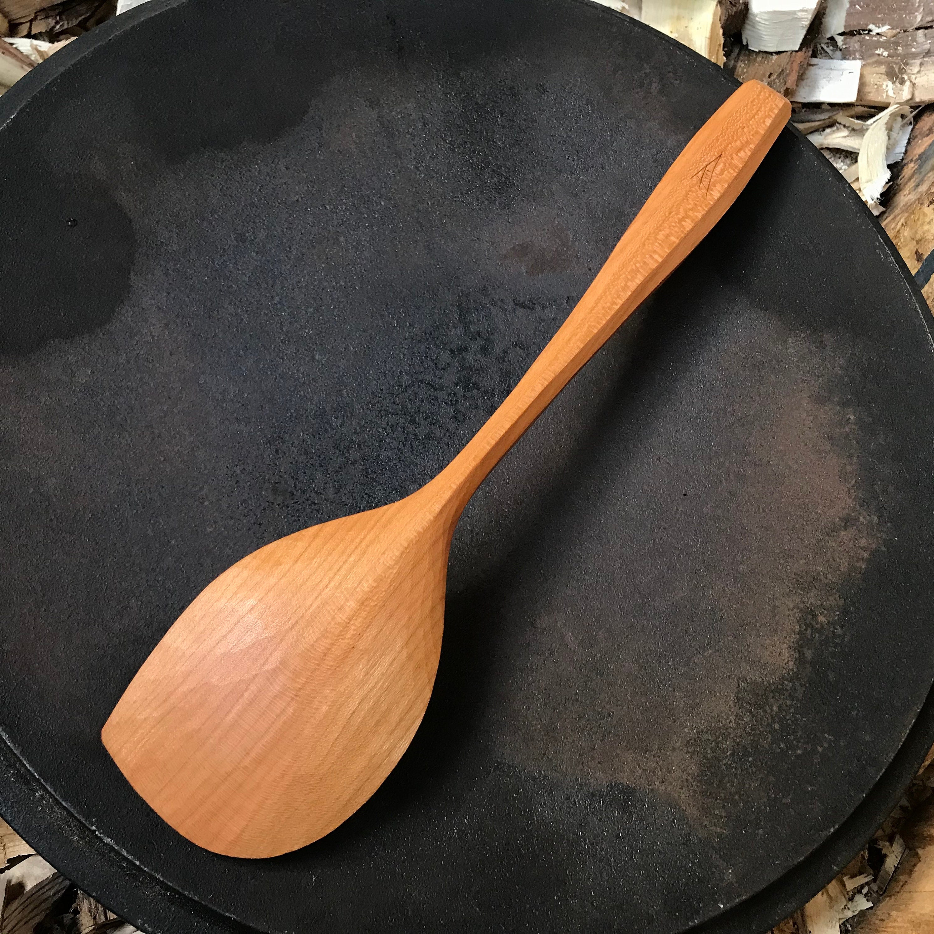 11cooking spoon, serving spoon, left handed, hand carved wooden spoon