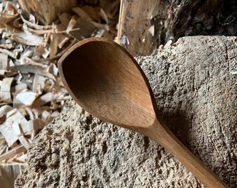 Cooking spoon, left handed, 12”  wooden spoon