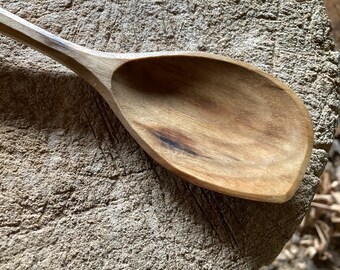 Cooking spoon, right handed, 12” wooden spoon