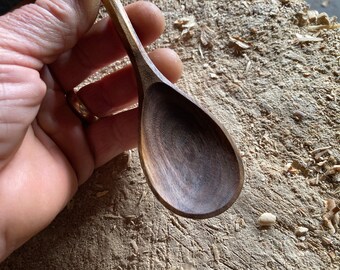 Dinner spoon, 7” wooden eating spoon