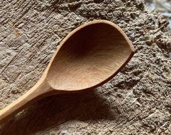 Dinner spoon, 8” wooden eating spoon
