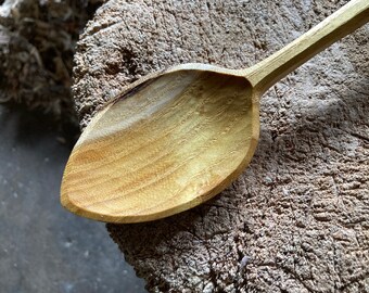 Cooking spoon, wooden spoon, serving spoon, kitchen spoon, 10” hand carved wooden spoon