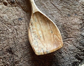 12 inch cooking spoon, serving spoon, hand carved wooden spoon