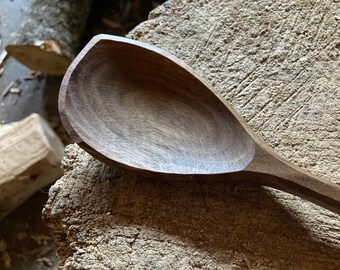 Cooking spoon, right handed, 12” wooden spoon