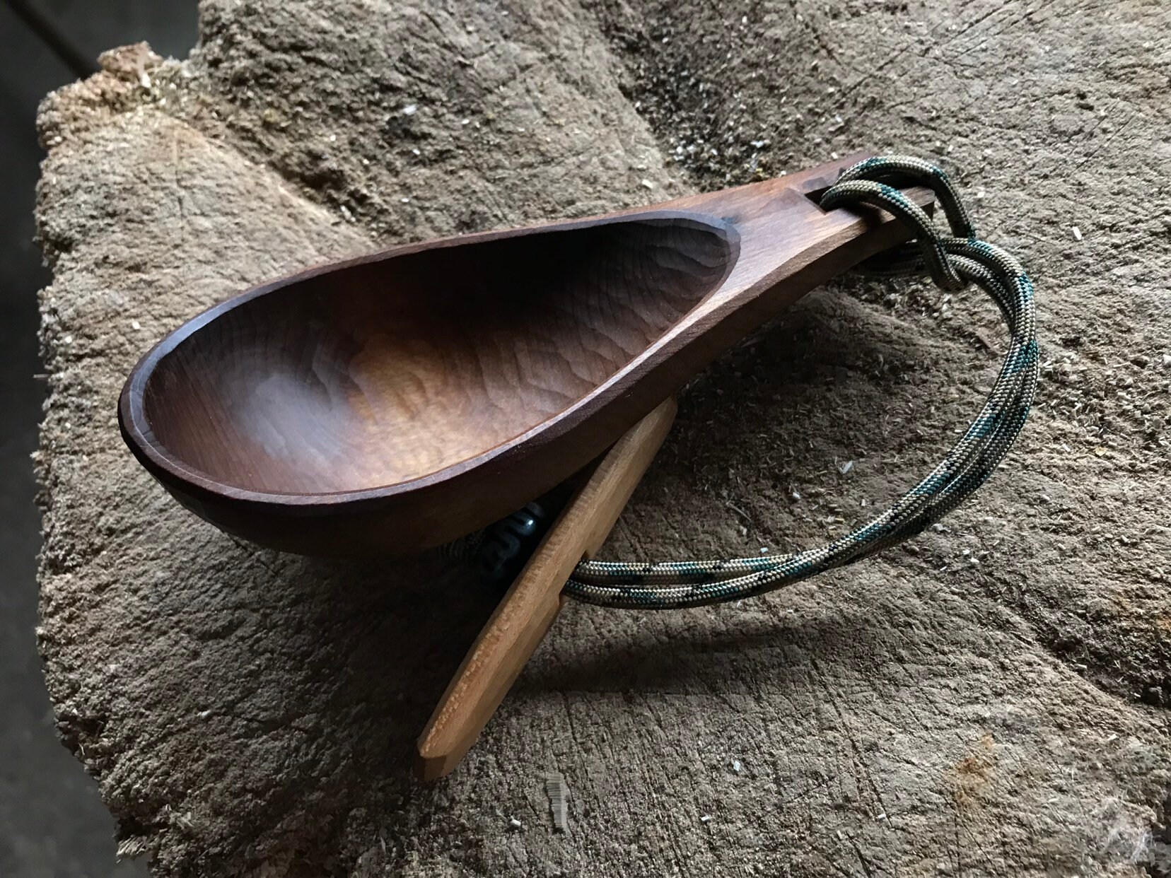 Hand carved spirits noggin, noggin or small scoop