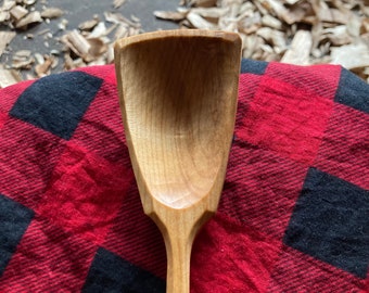 Wok style cooking spoon, 10” wooden spoon