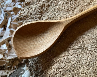 Cooking spoon, left handed, 12”  wooden spoon