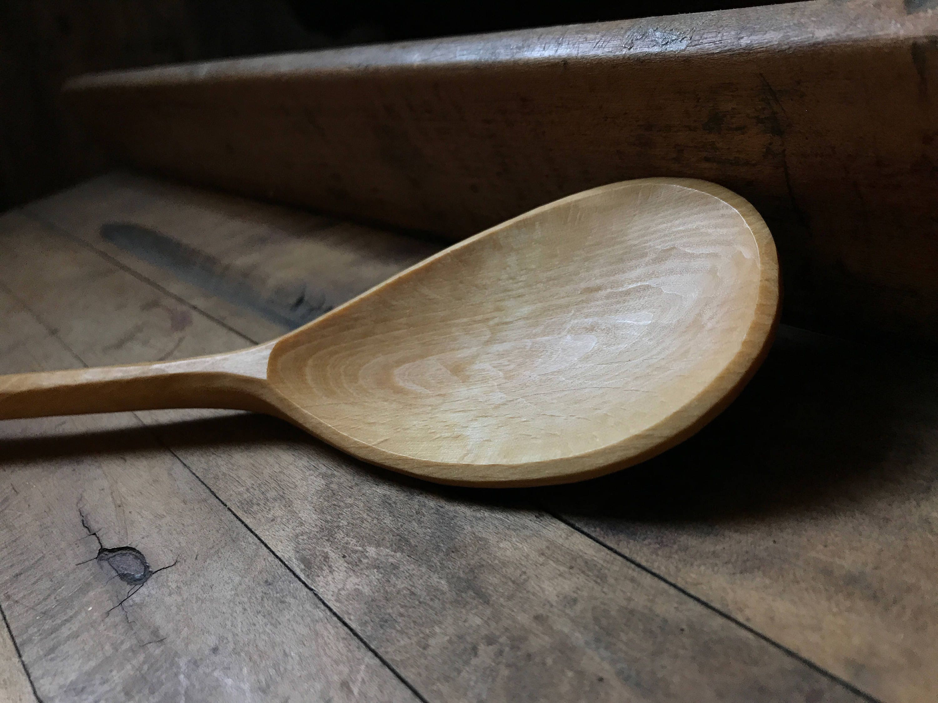 Wooden spoon, cooking spoon, serving spoon, 13 long, hand carved