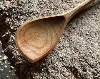 Cooking spoon, left handed, 10”  wooden spoon