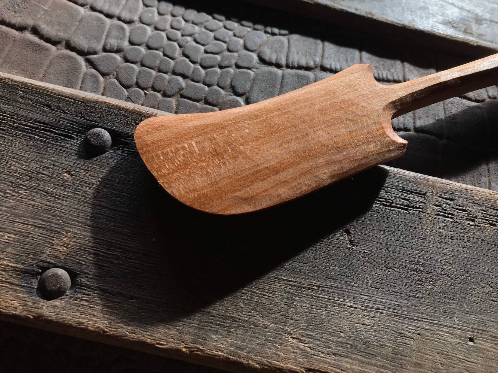 Wooden spatula, spatula, spreader, 10 long, hand carved