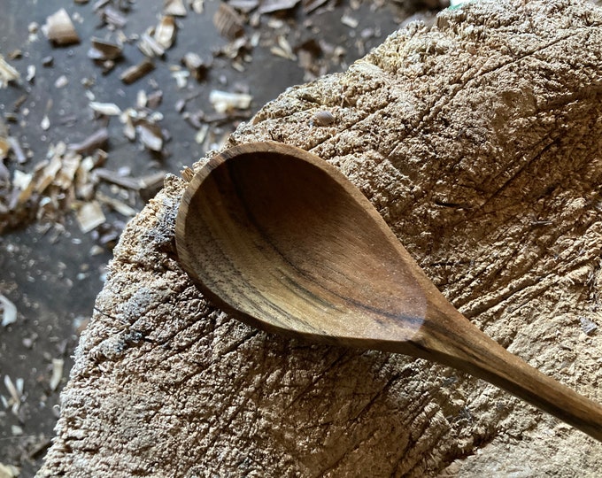 Featured listing image: Dinner spoon, soup spoon, table spoon, wooden spoon, serving spoon, 8” hand carved wooden spoon