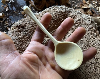 Dinner spoon, soup spoon, table spoon, wooden spoon, serving spoon, 6” hand carved wooden spoon