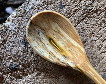 8 inch eating spoon, dinner spoon, wooden spoon, serving spoon, hand carved wooden spoon